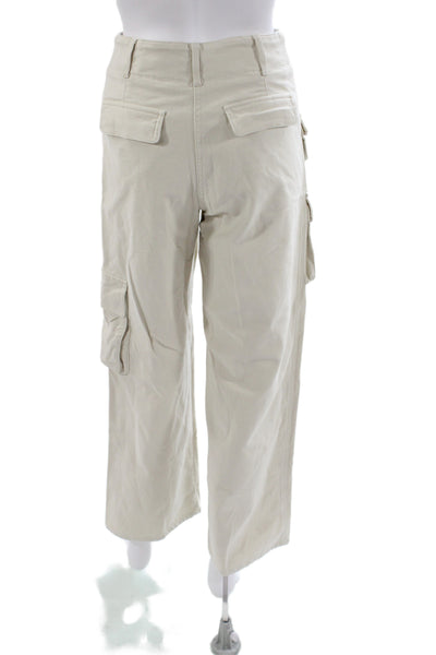 Wilfred Free Womens Beige Cargo Pants Button Cotton Size 2