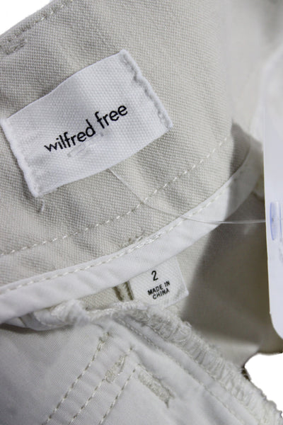 Wilfred Free Womens Beige Cargo Pants Button Cotton Size 2