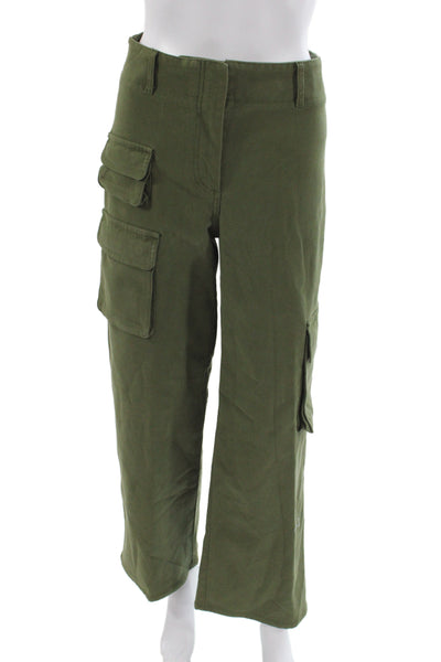 Wilfred Free Womens Cargo Pants Green Button Military Spring Size 2