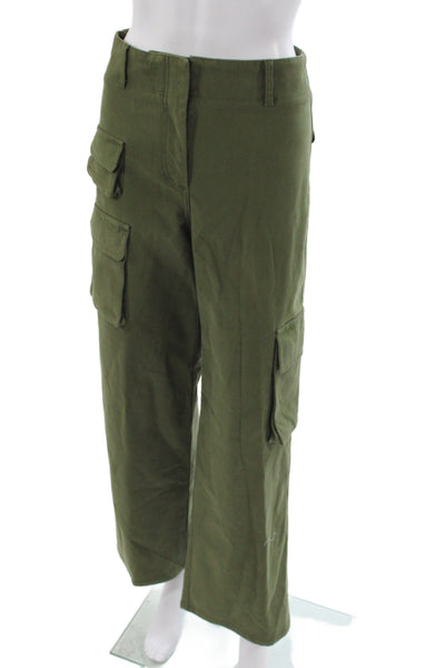 Wilfred Free Womens Cargo Pants Green Button Military Spring Size 2