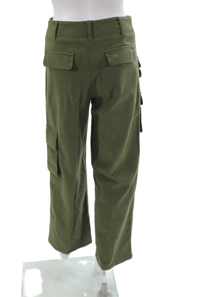 Wilfred Free Womens Cargo Pants Green Button Military Spring Size 2
