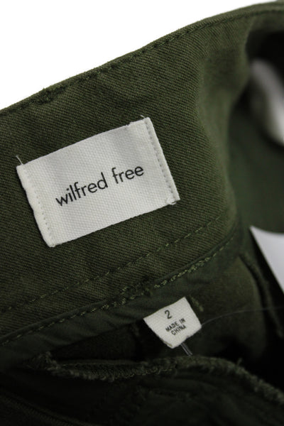 Wilfred Free Womens Cargo Pants Green Button Military Spring Size 2