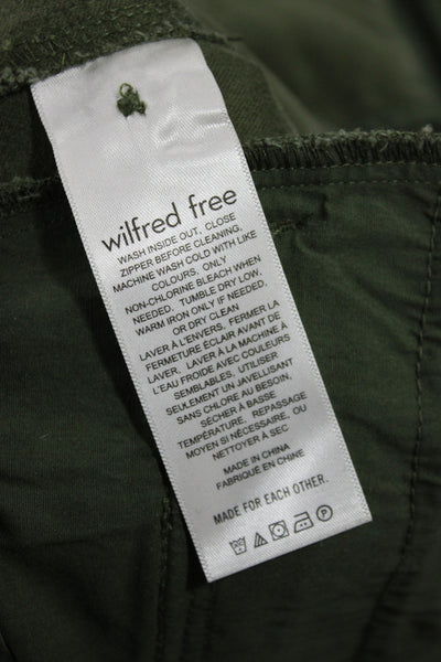 Wilfred Free Womens Cargo Pants Green Button Military Spring Size 2