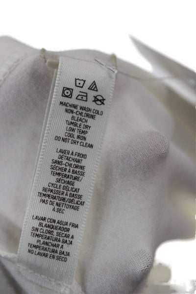 Skims Womens White Cotton Mock Neck Long Sleeve Basic T-Shirt Size XS