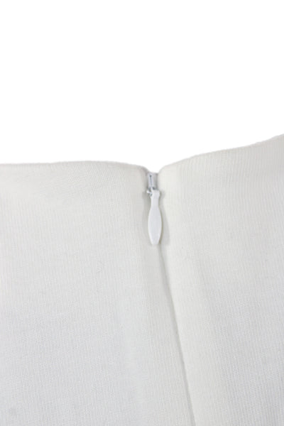 Banana Republic Women White Cropped Cowlneck Sleeveless Tank Cotton Zip Size XS