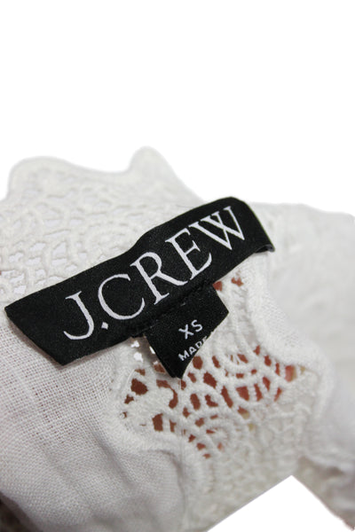 J Crew Women White Linen Camisole Square Neck Sleeveless Boho Size XS