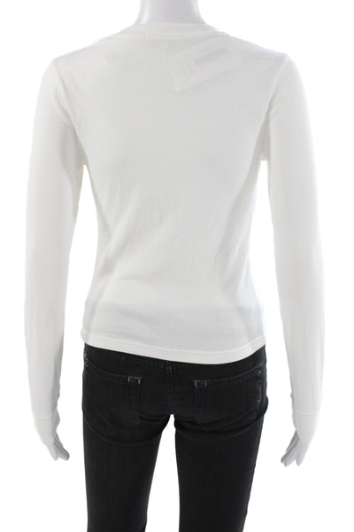 Banana Republic Womens Henley Long Sleeve White T-Shirt Size XS