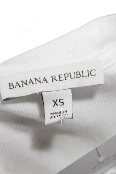Banana Republic Womens Henley Long Sleeve White T-Shirt Size XS