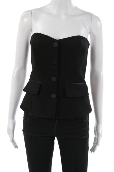 Veronica Beard Women Black Sweetheart Strapless Basic Blouse Size 0