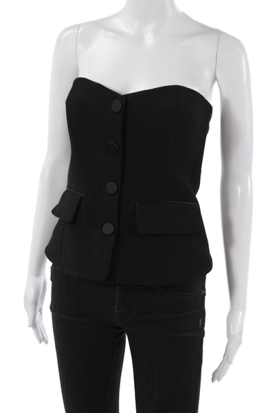 Veronica Beard Women Black Sweetheart Strapless Basic Blouse Size 0