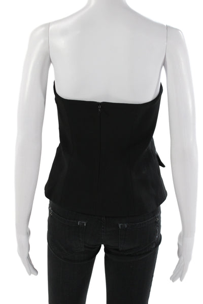 Veronica Beard Women Black Sweetheart Strapless Basic Blouse Size 0