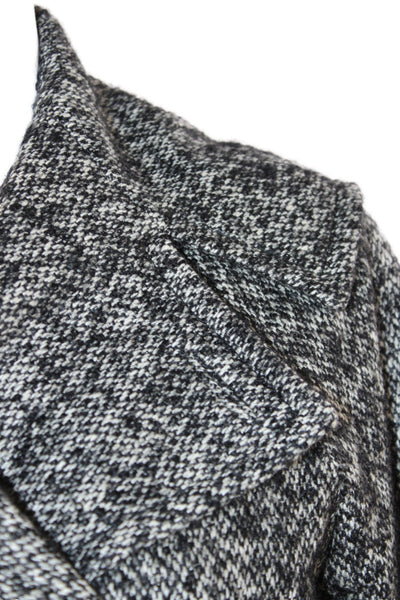 Giambattista Valli Women Black Pea Coat 46% Virgin Wool Button Size XS