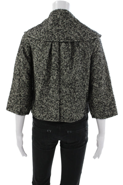 Giambattista Valli Women Black Pea Coat 46% Virgin Wool Button Size XS