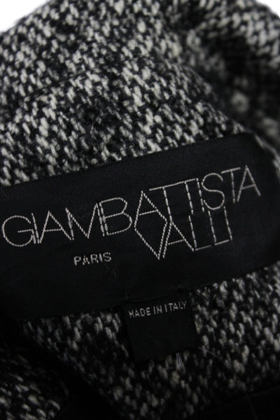 Giambattista Valli Women Black Pea Coat 46% Virgin Wool Button Size XS