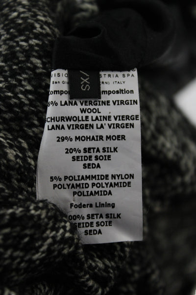 Giambattista Valli Women Black Pea Coat 46% Virgin Wool Button Size XS