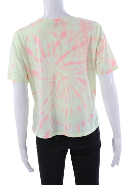 Generation Love Women Green Tie Dye Jersey Tee Short Sleeve Size M