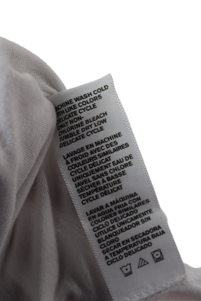 James Perse Women Basic Long Sleeve Crew Neck Cotton T-Shirt White Size 1