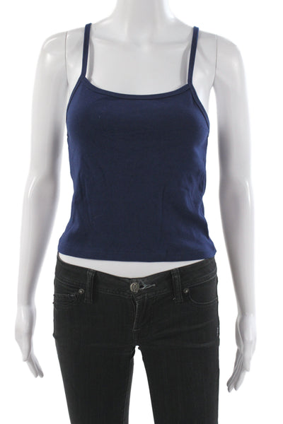 Joes Womens Basic Tank Sleeveless Scoop Neck 100% Cotton Blue Size S