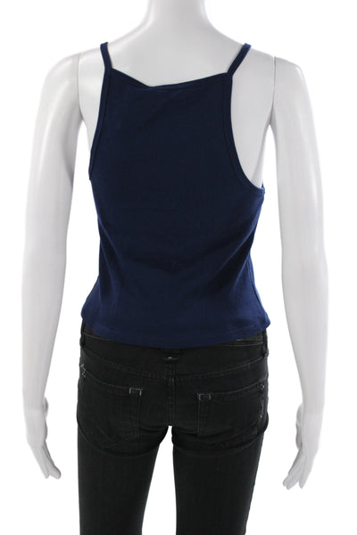Joes Womens Basic Tank Sleeveless Scoop Neck 100% Cotton Blue Size S