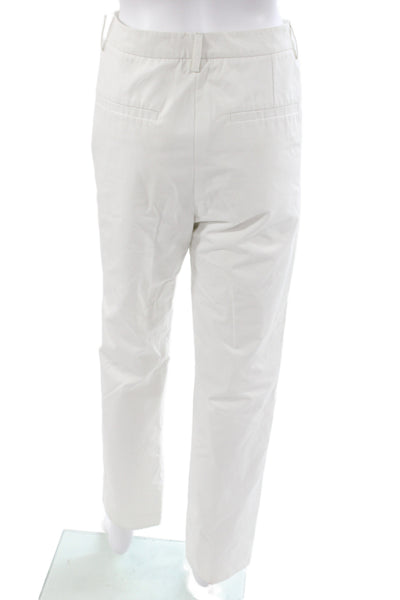 Valentino Women Dress Pants White Cotton Button Closure Size 44