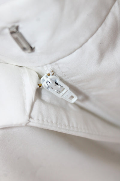 Valentino Women Dress Pants White Cotton Button Closure Size 44
