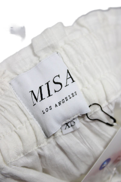 Misa Womens White Check 100% Cotton Bohemian Mini Skirt Pull On Size XS