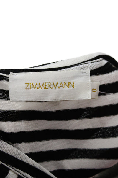 Zimmermann Women Black Tank Dress Sleeveless Scoop Neck Mid-Calf Size 0