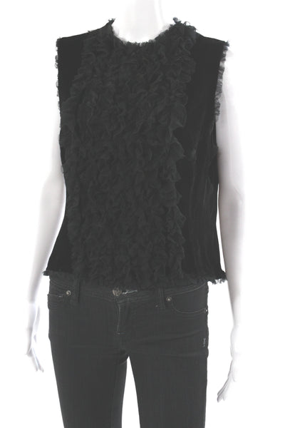 Paul Smith Women Black High Neck Sleeveless Basic Blouse Rayon Size 44