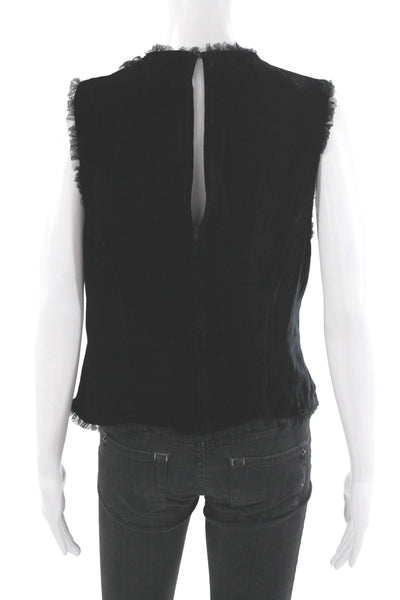 Paul Smith Women Black High Neck Sleeveless Basic Blouse Rayon Size 44