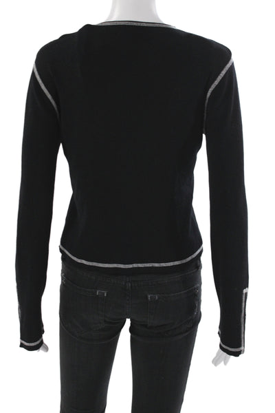 One Girl Who Womens Basic Black Zip Long Sleeve Outfit Set Rayon Size M