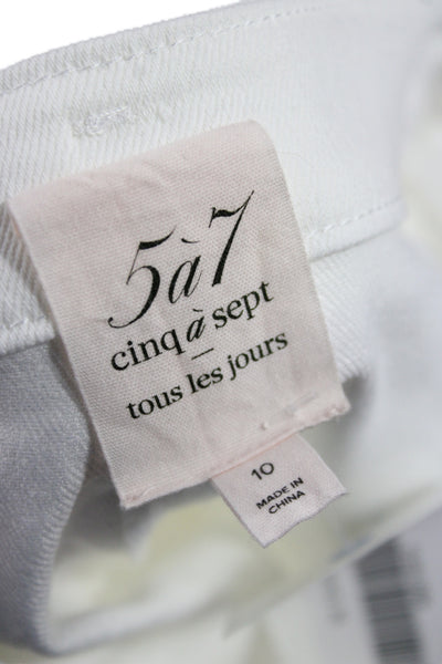 Cinq à Sept Womens Paperbag Tie Waist Cotton White Shorts Summer Size 10