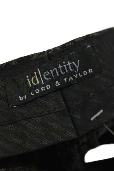 Lord & Taylor Womens Dress Pants Black Paisley Button Size 8