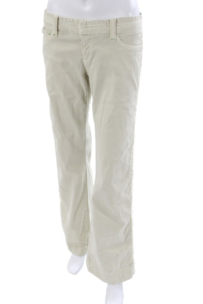 Joes Women Chino Pants Beige Button 97% Cotton Solid Casual Size 29