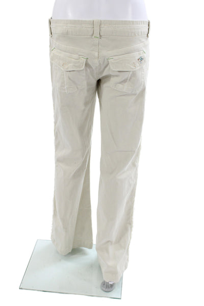 Joes Women Chino Pants Beige Button 97% Cotton Solid Casual Size 29