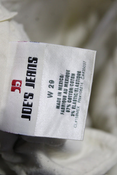 Joes Women Chino Pants Beige Button 97% Cotton Solid Casual Size 29