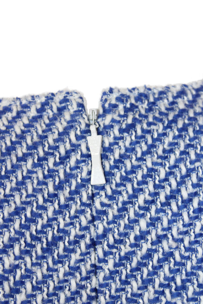 Kate Spade New York Women Shift Dress Blue Herringbone Size 8