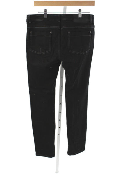 Rachel Zoe Womens Skinny Black Jeans Cotton High Rise Inseam 32 Size 30