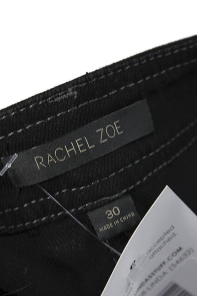 Rachel Zoe Womens Skinny Black Jeans Cotton High Rise Inseam 32 Size 30
