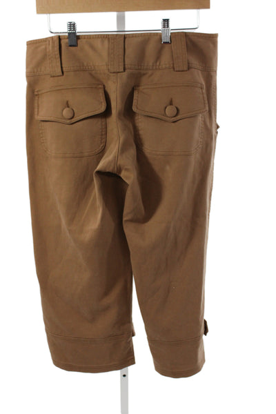Nanette Lepore Womens Capri Pants Brown High Rise 23in Inseam Size 6