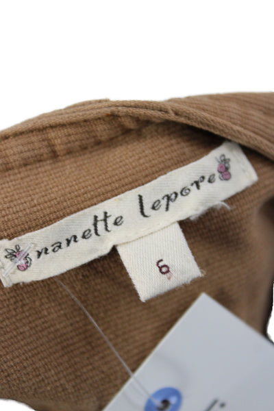 Nanette Lepore Womens Capri Pants Brown High Rise 23in Inseam Size 6