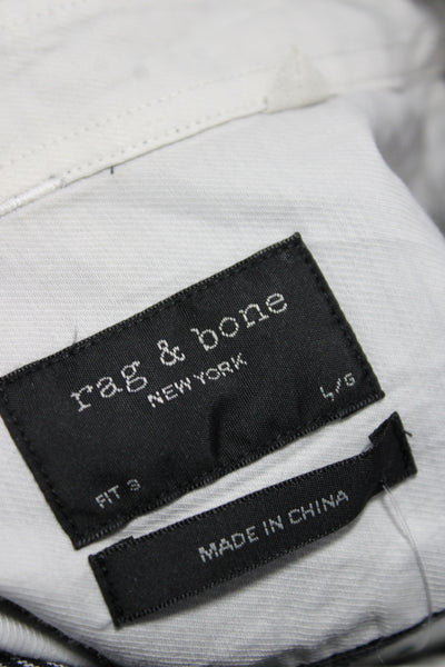 Rag & Bone Mens Cotton Collared Button Down Shirt Black Size L
