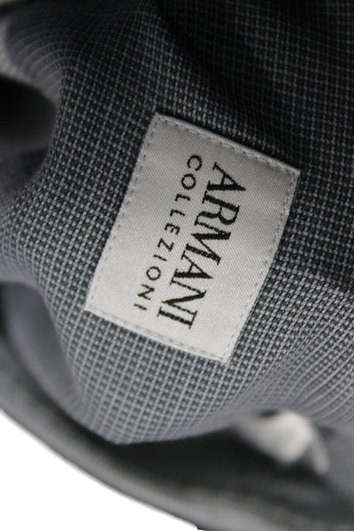 Armani Collezioni Mens Cotton Collared Button Up Top Gray Size XL