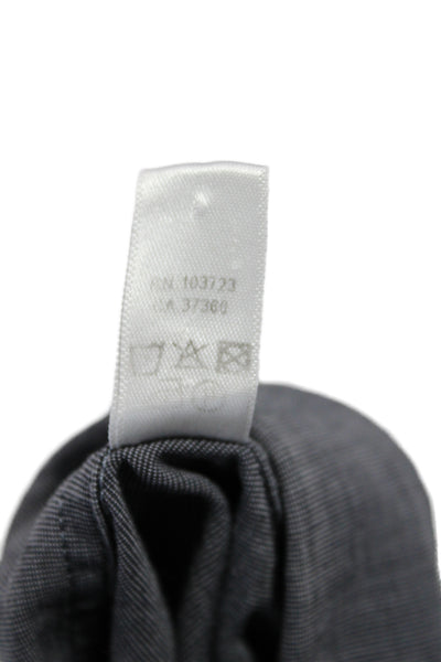 Armani Collezioni Mens Cotton Collared Button Up Top Gray Size XL