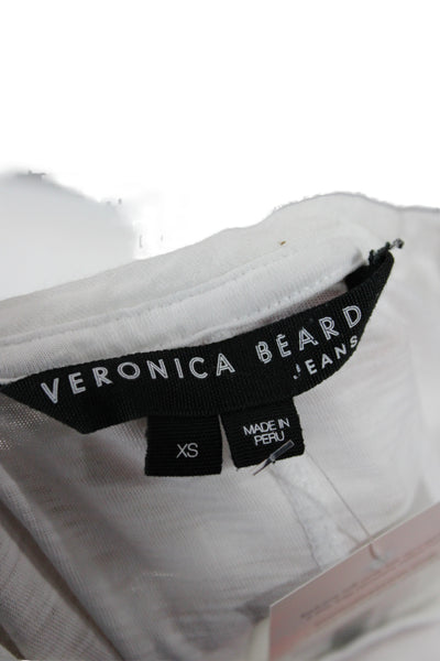 Veronica Beard Womens White Sleeveless Crew Neck Pima Cotton T-Shirt Size XS