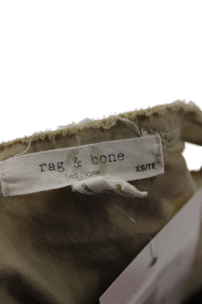 Rag & Bone Women Basic Beige Organic Cotton Crewneck Sleeveless T-Shirt Size XS