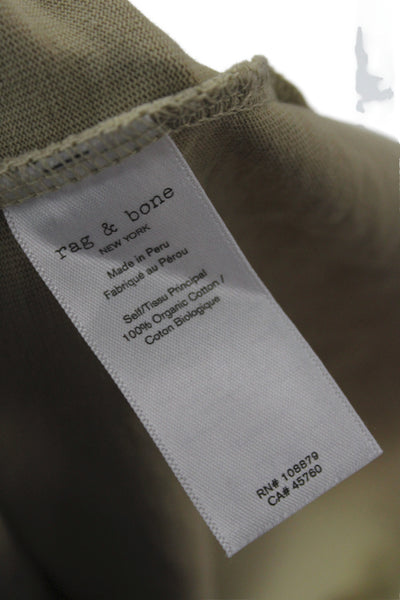 Rag & Bone Women Basic Beige Organic Cotton Crewneck Sleeveless T-Shirt Size XS