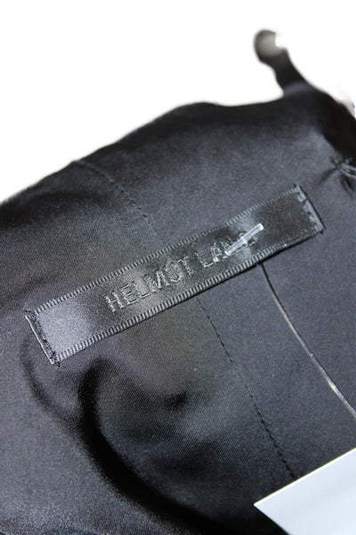 Helmut Lang Women Black Viscose Square Neck Zip Camisole Minimalist Size 0