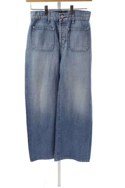 Veronica Beard Women Wide-Leg Jeans Blue High-Rise Cotton Size 25