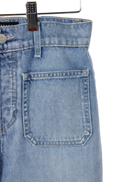 Veronica Beard Women Wide-Leg Jeans Blue High-Rise Cotton Size 25