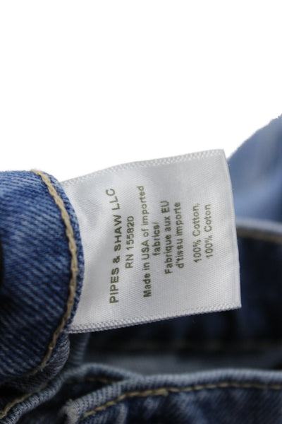 Veronica Beard Women Wide-Leg Jeans Blue High-Rise Cotton Size 25